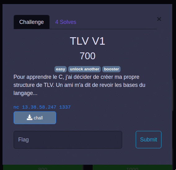 Description challenge TLV
